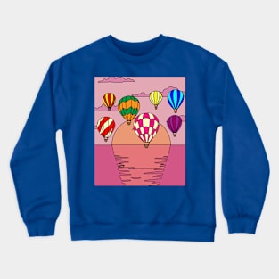 Retro Hot Air Balloons Balloon Ride Crewneck Sweatshirt